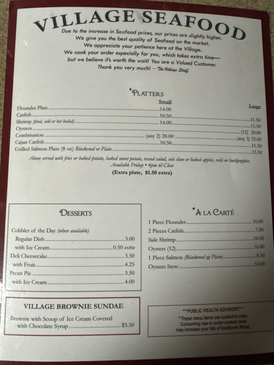 Village Restaurant Menu - Image 5